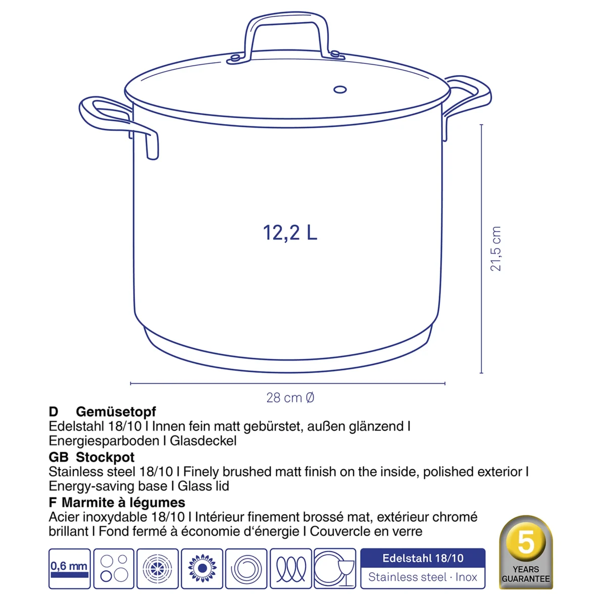 FLAVORIA Lonac sa poklopcem nerdjajuci celik - Image 5