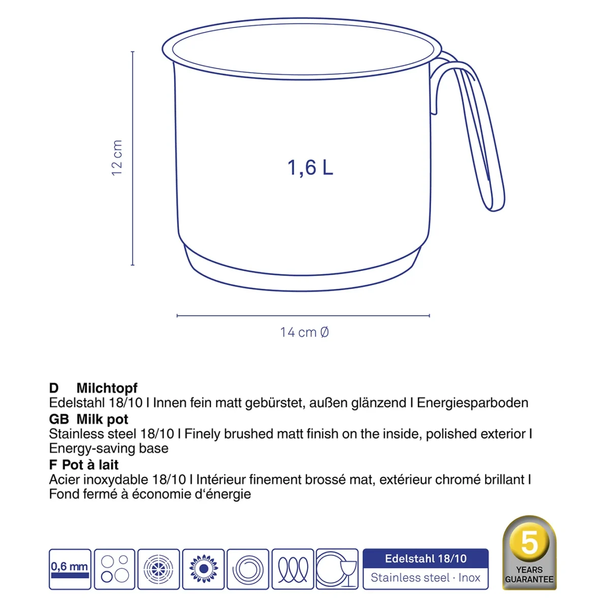 FLAVORIA Serpa za mlijeko nerdjajuci celik - Image 4