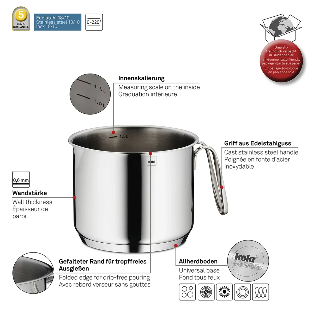 FLAVORIA Serpa za mlijeko nerdjajuci celik - Image 5