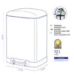 DAVINO Kanta za smece nerdj. celik - Image 3