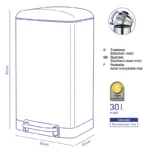 DAVINO Kanta za smece nerdjajuci celik - Image 3