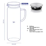 Pitcher bokal staklo,inox - Image 3