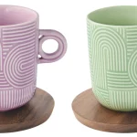 TAKE A LOOP Green/Lila Set 2 solje porcelan