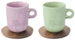 TAKE A LOOP Green/Lila Set 2 solje porcelan