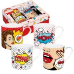 POP ART Set 4 solje za caj porcelan