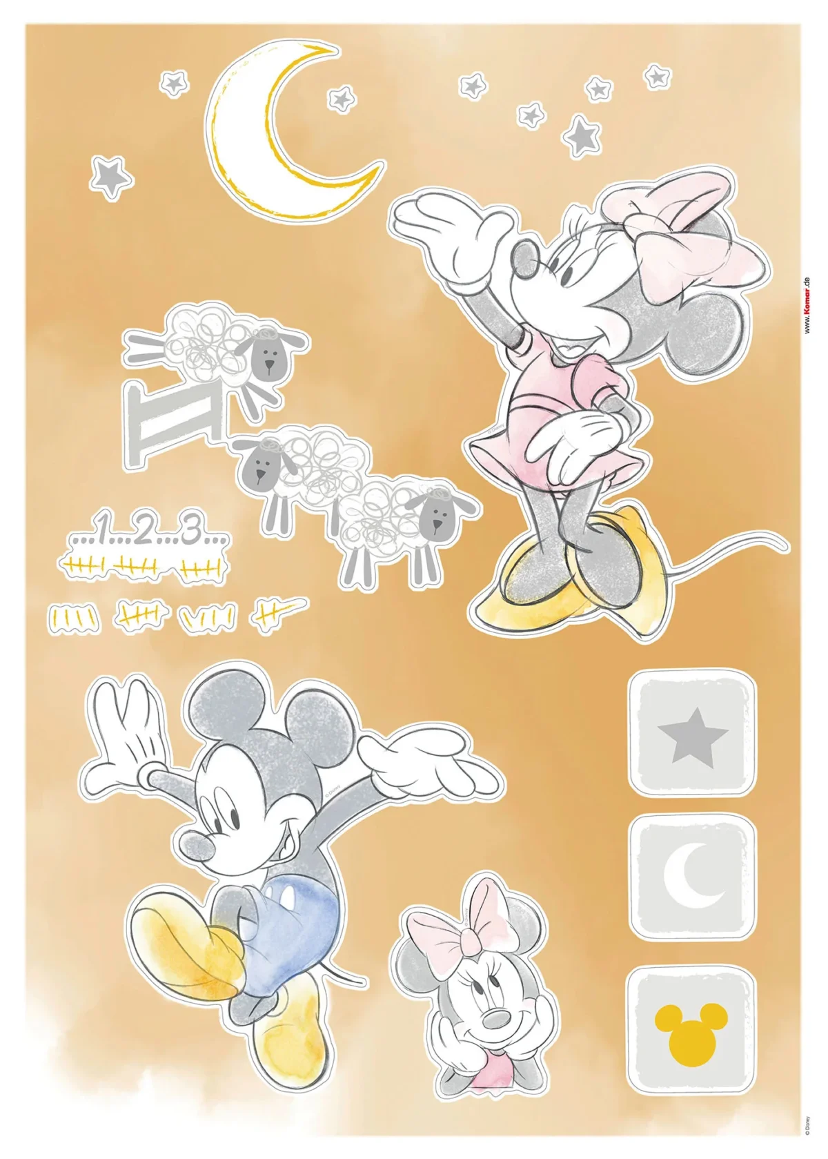 Mickey Counting Sheeps Stiker papir - Image 2