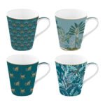 Set 4 porcelanske solje COFFEE MANIA JUNGLE