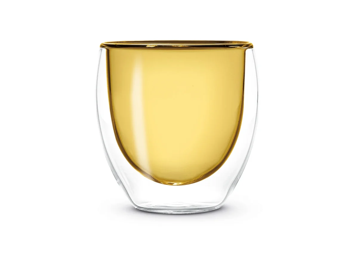 Set 2 solje sa duplim staklom borosilikatno staklo zuto - Image 2