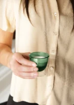 Set 2 solje sa duplim staklom borosilikatno staklo zeleno