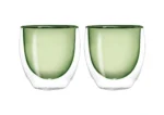Set 2 solje sa duplim staklom borosilikatno staklo zeleno - Image 2