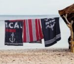 STREET LINES Peskir za plazu pamuk RED