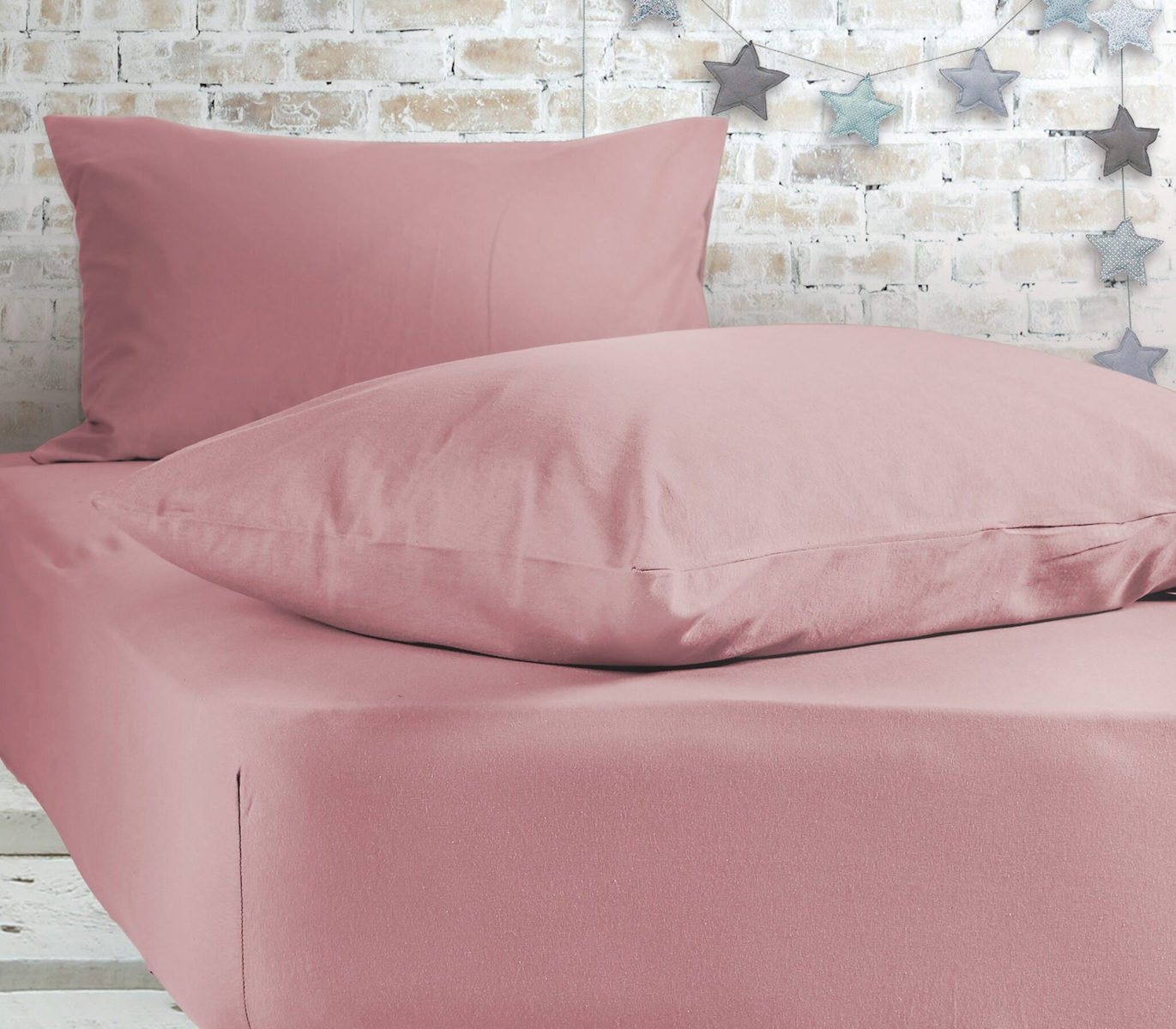 016711-7 JERSEY Carsav sa lastikom za jedan krevet - Pink - Image 1