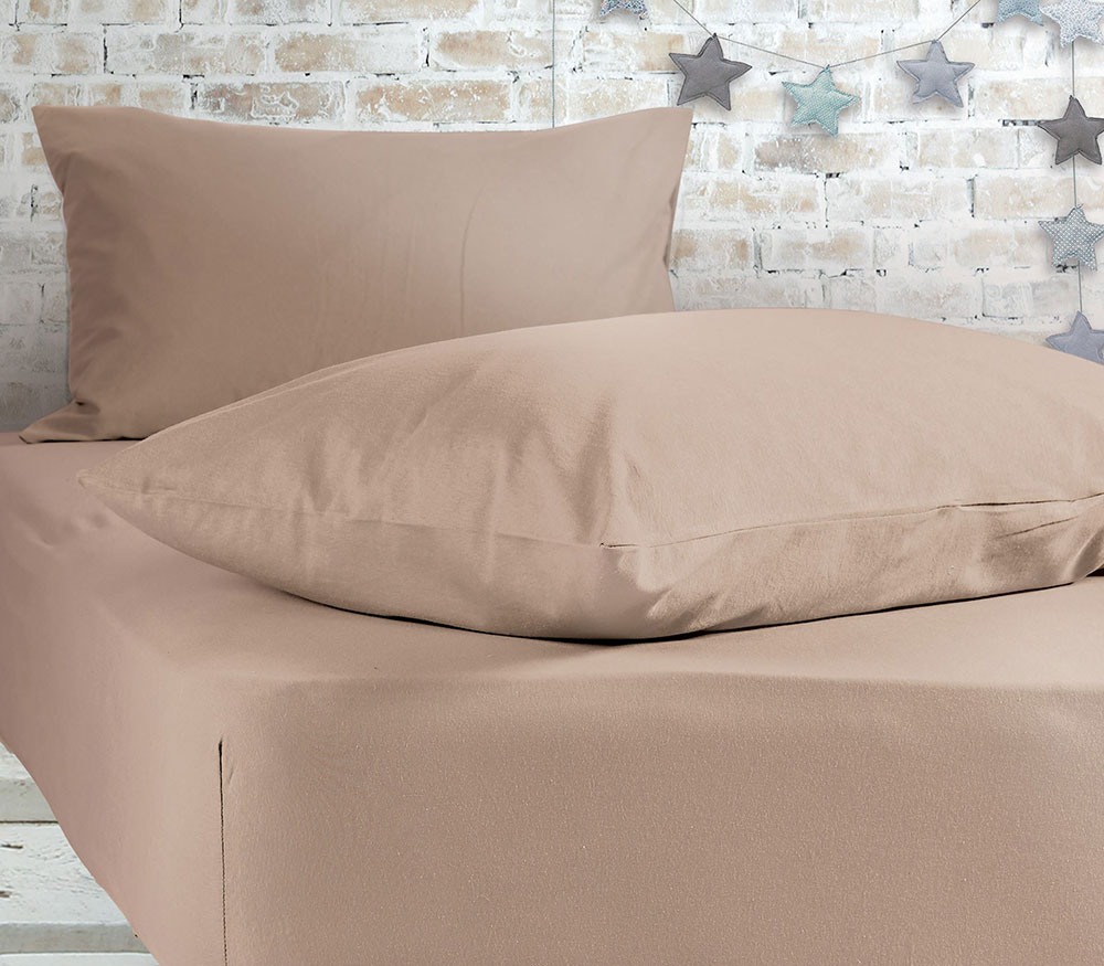 016711-9 JERSEY Carsav sa lastikom za jedan krevet - Beige - Image 1