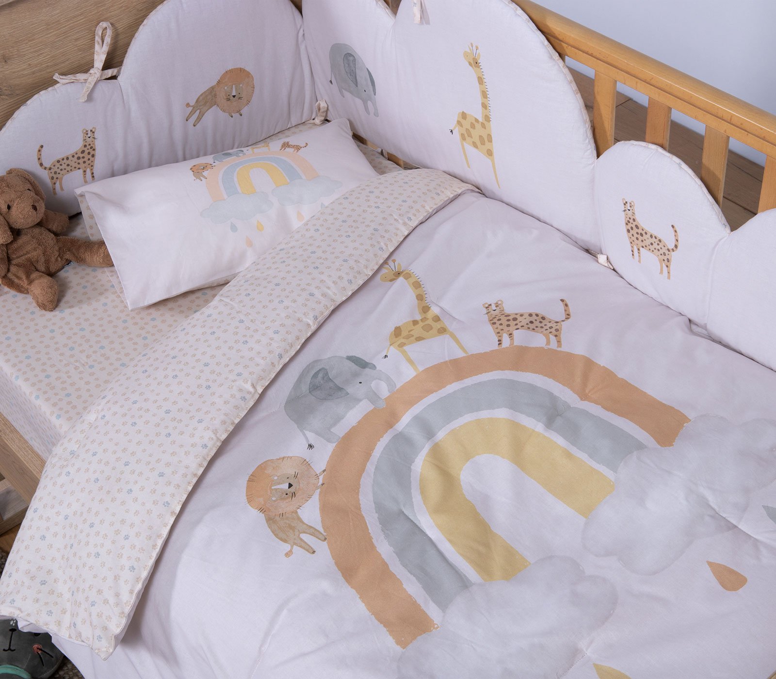 039600-1 JUNGLE IN MOTION BABY Jorgan ECRU - Image 1