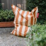 ORIGINAL Fatboy Lazy bag STRIPE ORANGE CREME OUTDOOR