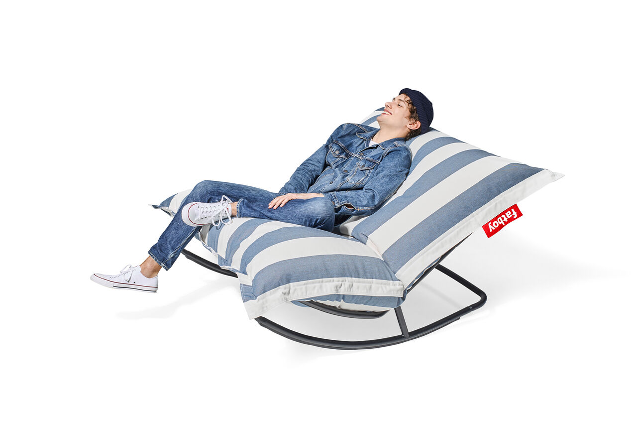 fatboy-rock-n-roll-original-outdoor-stripe-ocean-blue-masterpiece-01-700171 ROCK N ROLL + ORIGINAL Lazybag STRIPE OCEAN BLUE - Image 1