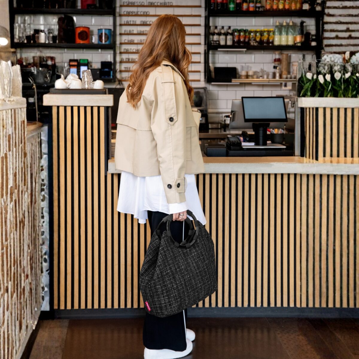 Loopbag hobo Torba Bouclé black - Image 3