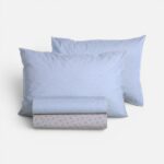 JUDITH Posteljina za francuski krevet sa plahtom i čaršavom na lastiku GREY/BLUE - Image 6