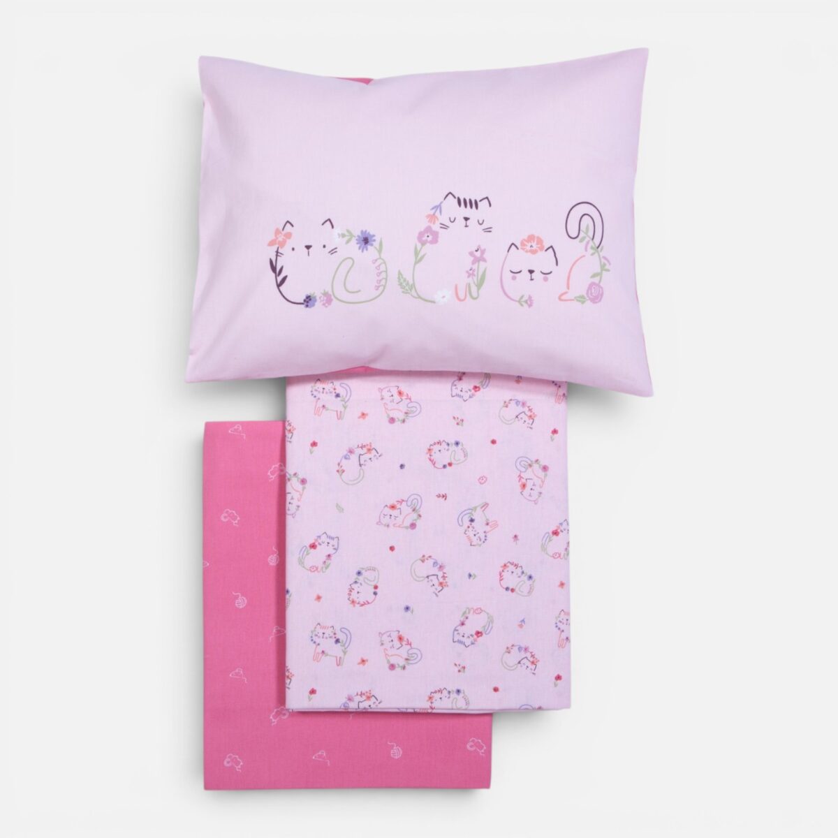 CATS ARE PERFECT Posteljina za krevetac sa plahtom i čaršavom PINK - Image 3