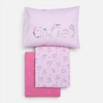 CATS ARE PERFECT Posteljina za krevetac sa plahtom i čaršavom PINK - Image 3