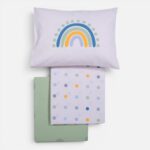 BABY DOTS Posteljina za krevetac sa plahtom i čaršavom ECRU/GREEN - Image 4