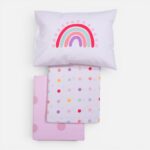 BABY DOTS Posteljina za krevetac sa plahtom i čaršavom ECRU/PINK - Image 4