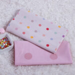 BABY DOTS Set čaršava za krevetac ECRU/PINK