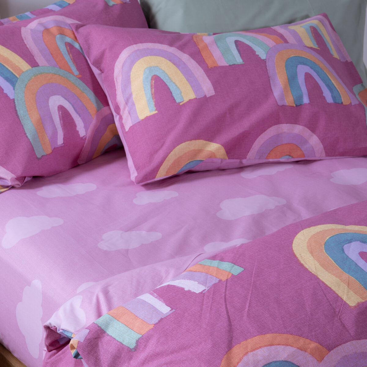 RAINBOW MOOD Posteljina za jedan krevet sa jorganskom navlakom FUCHSIA - Image 2