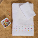 DOTS Set 2 peškira ECRU/PINK