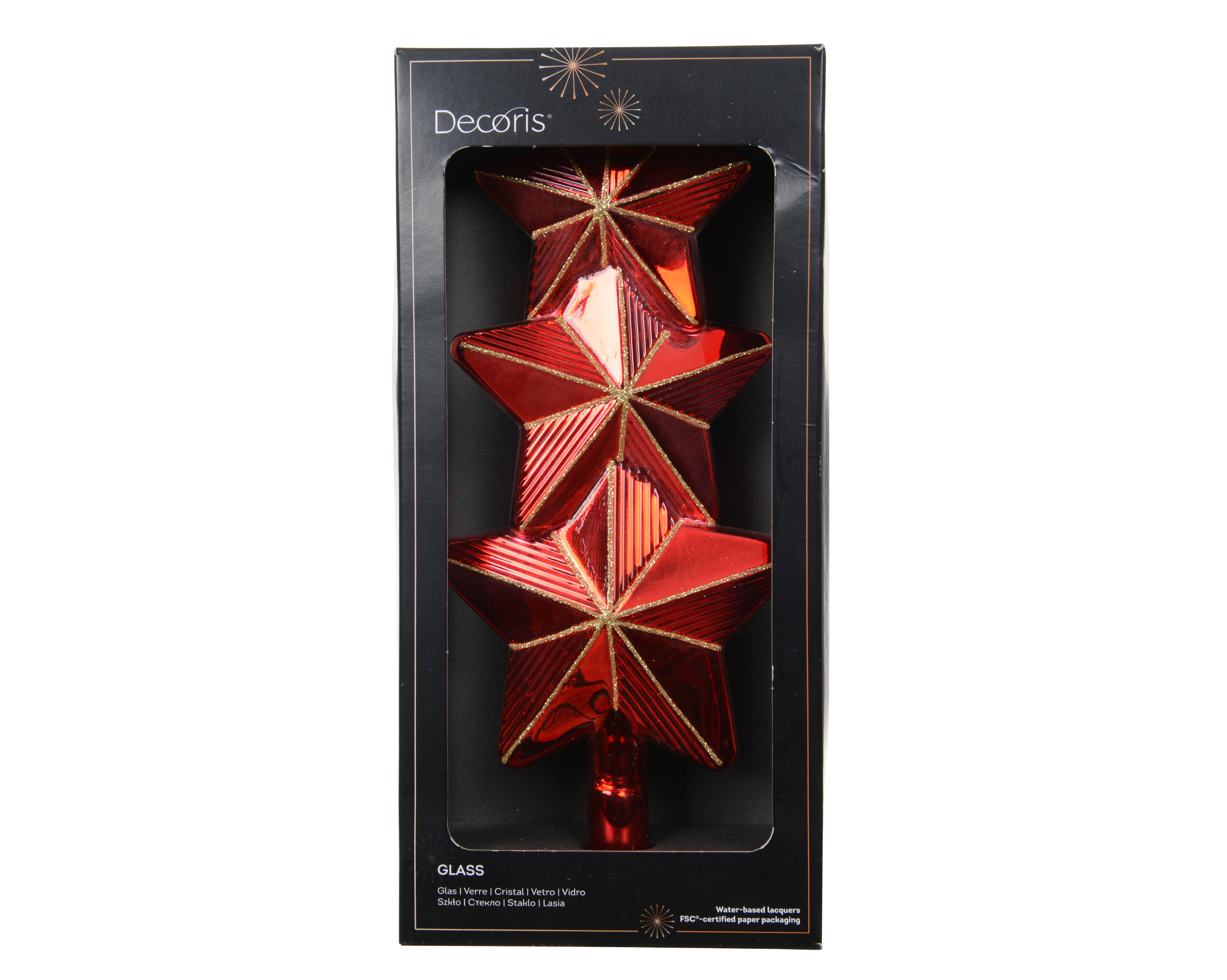 112997-1 Ukras za vrh jelke CHRISTMAS RED - Image 1
