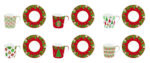 JINGLE BELLS Set 6 šoljica za kafu sa tacnama od porcelana
