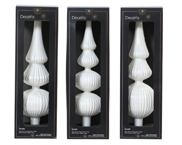 Ukras za vrh jelke 3 varijante WINTER WHITE