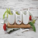 KITCHEN ELEMENTS Set za umake sa podlogom od bambusa, 3 činije i kašičicama