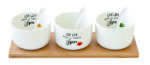 KITCHEN ELEMENTS Set za umake sa podlogom od bambusa, 3 činije i kašičicama - Image 3