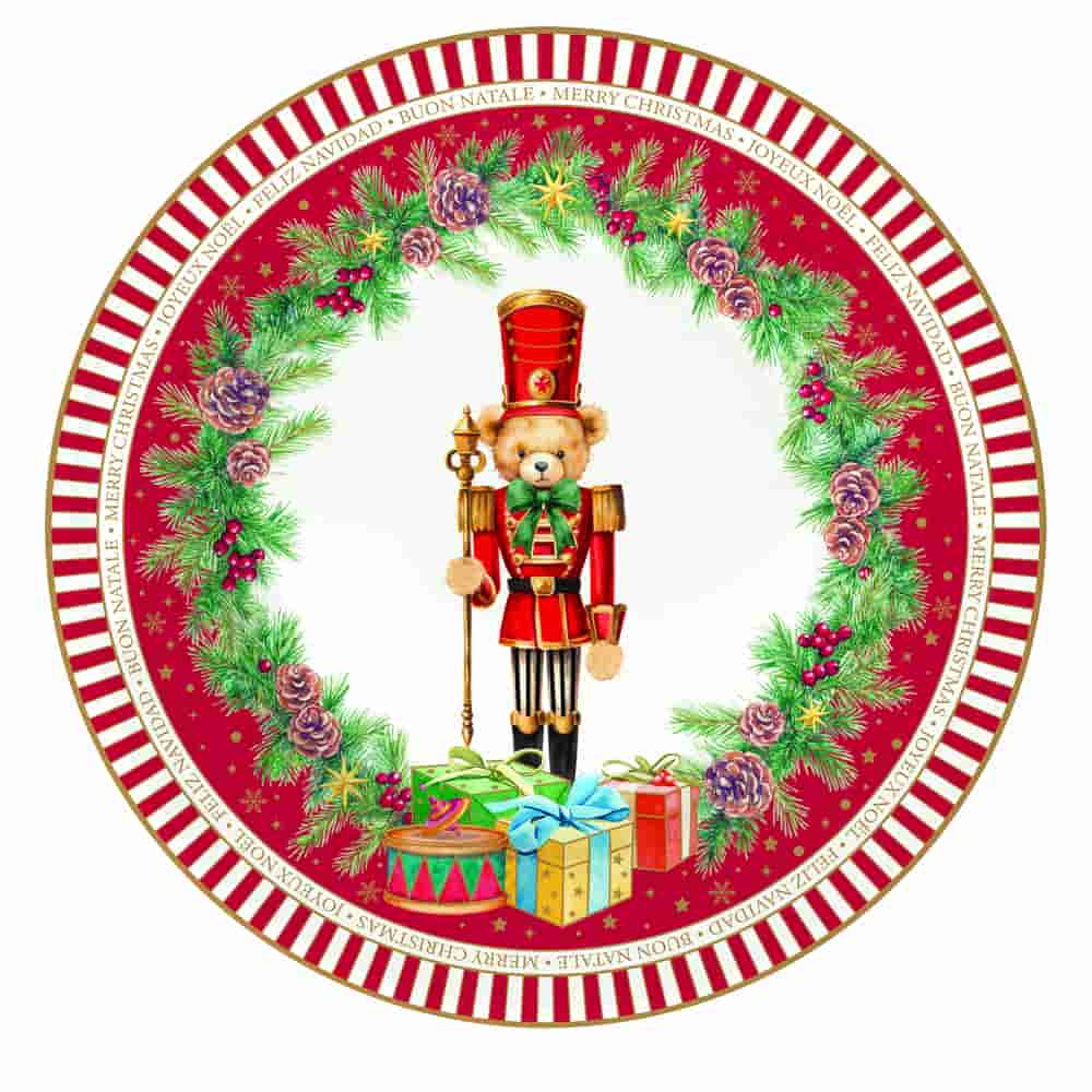 944 CHTD CHRISTMAS TEDDY Desertni tanjir od porcelana - Image 1